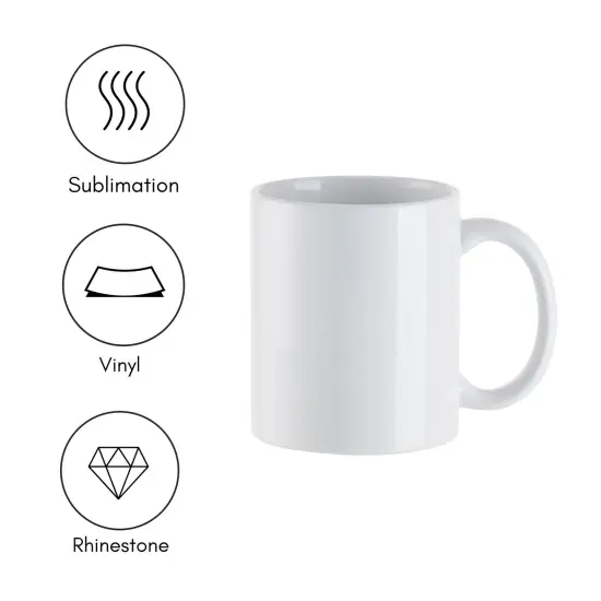 11oz White Ceramic Sublimation Mugs - 6 Pack {2}