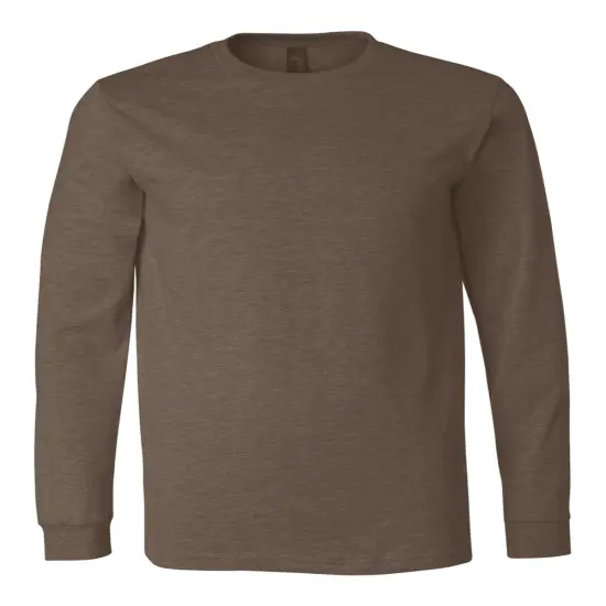 BELLA + CANVAS&reg; Heather CVC Crewneck Long Sleeve Tee Heather brown {1}
