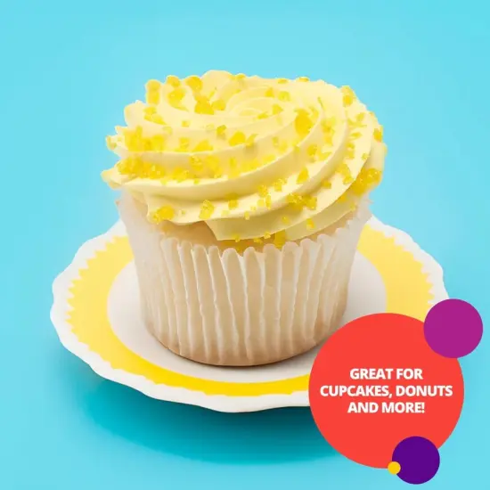 DecoPac Lemon Crushed Candy Bits, Sugar Decorations For Cakes, Toppings, Cupcakes, and Drinks, Yellow, 16oz Pack {6}