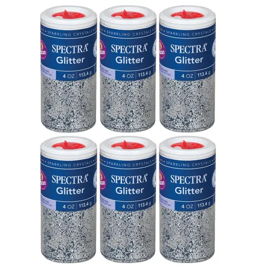 Glitter, Silver, 4 oz. Per Jar, 6 Jars {1}