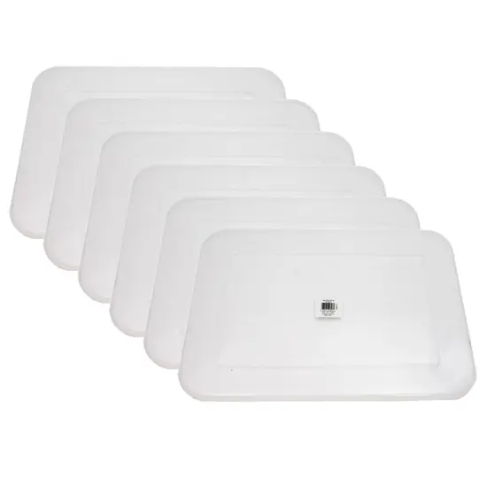 Clear Plastic Storage Bin Lid - Large, Pack of 6 {1}