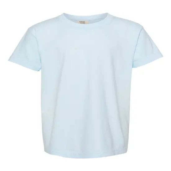 Comfort Colors&reg; Garment-Dyed Youth Heavyweight Short Sleeve Crewneck T-Shirt China blue {5}