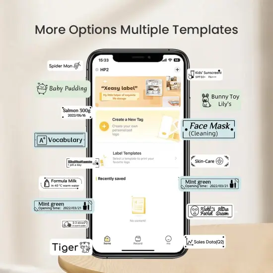 vretti&reg; HP3 Portable Thermal Mini Label Printer Machine Maker with Tape {4}