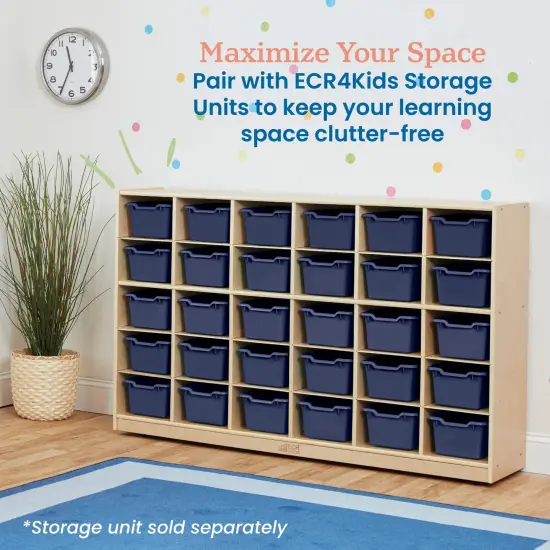 Scoop Front Storage Bins, Multipurpose Organization, 30-Pack Navy {6}