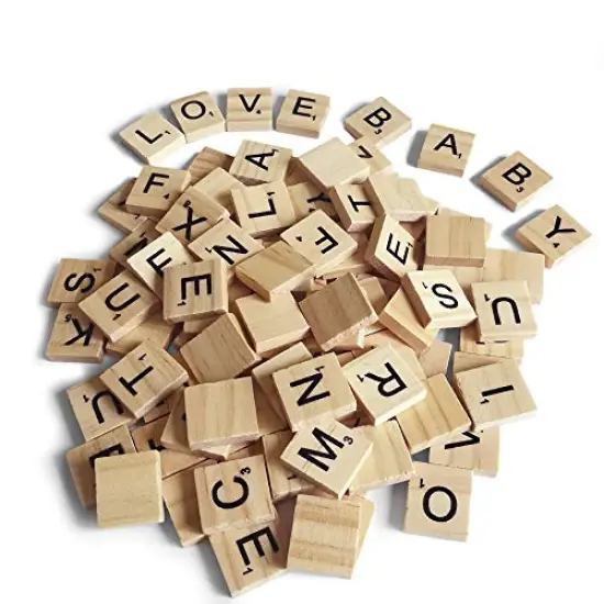 200PCS Scrabble Letters for Crafts - Wood Scrabble Tiles for DIY Gift Decorations, Alphabet Coasters, and Scrabble Crossword Games {2}