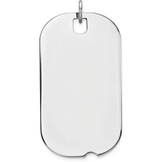 Sterling Silver Dog Tag Charm 0.018" 18.5mm Jewerly 34mm x 19mm {1}