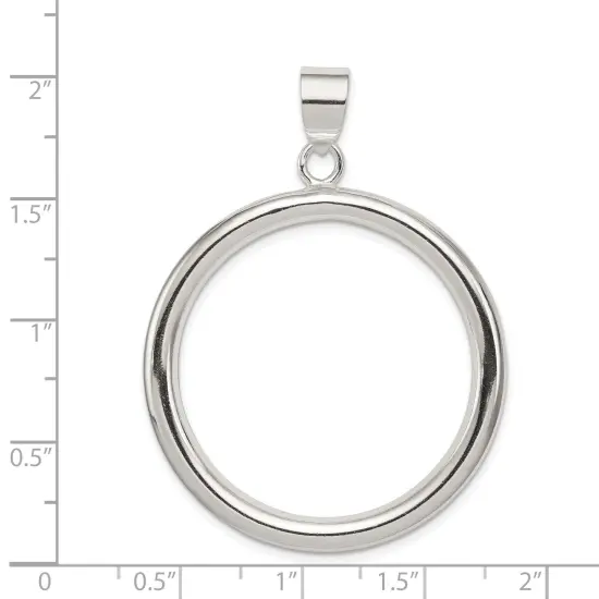 Sterling Silver Circle Pendant Charm Fashion Jewelry 51mm x 38mm {2}