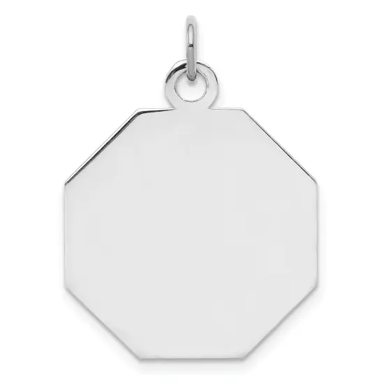 Sterling Silver Disc Octagon Charm 0.035" 20.3mm {1}
