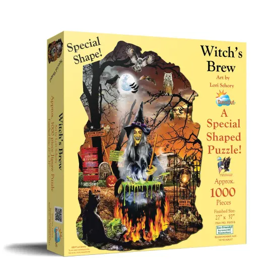 Sunsout Witch's Brew 1000 pc Special Shape Halloween Jigsaw Puzzle 96036 {3}