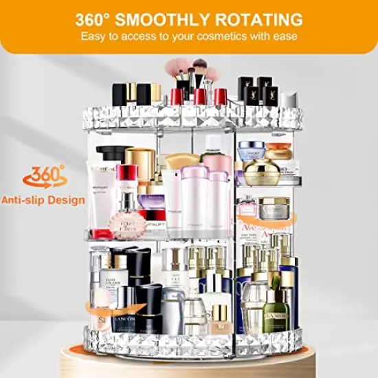 Makeup Organizer 360 Degree Rotating 7 Adjustable Layers Large Capacity Cosmetic Organizer Transparent Make Up Organizers and Storage {2}