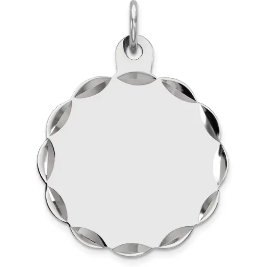 Sterling Silver Disc Charm Jewerly 23mm x 19mm {1}