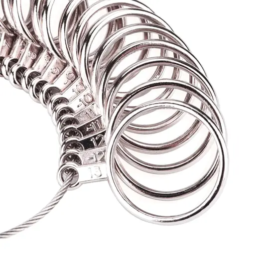 27 Pieces Stainless Steel Finger Sizer Measuring Ring Tool, Size 1-13 with Half Size, {3}