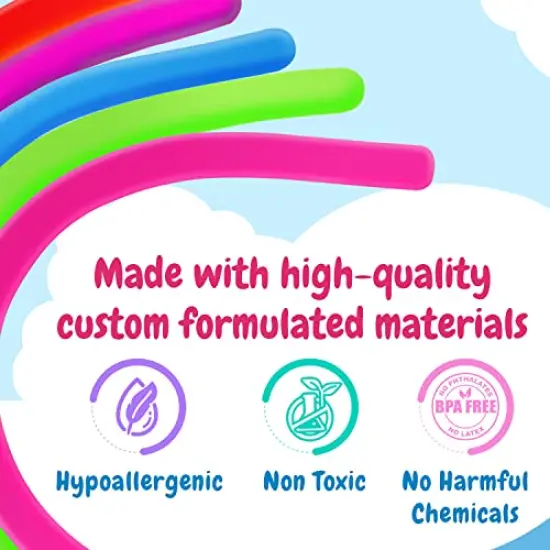 5-Pack Original Stretchy Fidget Sensory Toys Monkey Noodles for Kids and Adults Stretches from 12 Inches to 8 Feet BPA, Phthalate, and Latex-Free {5}