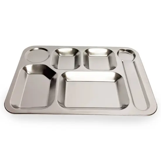 Durable Extra Strong Stainless Steel Picnic Tray 6 Compartments {4}