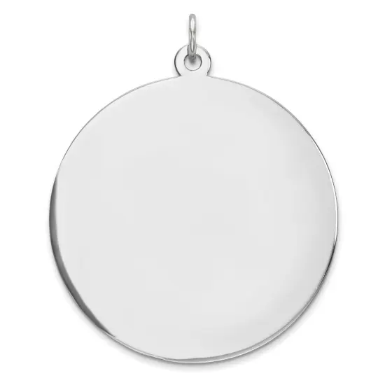 Sterling Silver Disc Round Charm 0.027" 31.7mm Jewerly 35mm x 32mm {1}