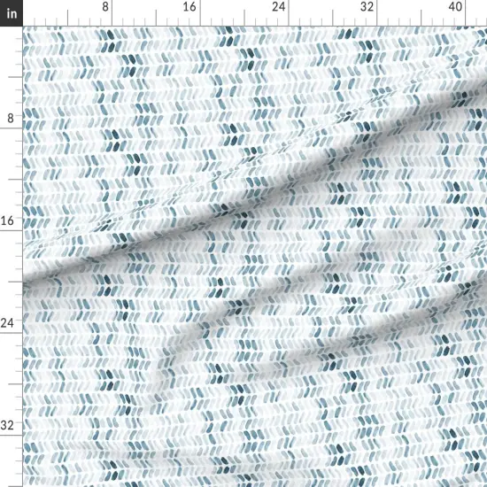 Various Fabrics by the Yard or Fat Quarter Chevron Watercolor Herringbone Navy Blue Spring Summer Custom Printed Fabric by Spoonflower {1}