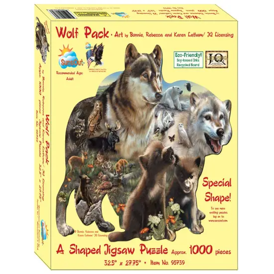 Sunsout Wolf Pack 1000 pc Special Shape Jigsaw Puzzle 95739 {1}