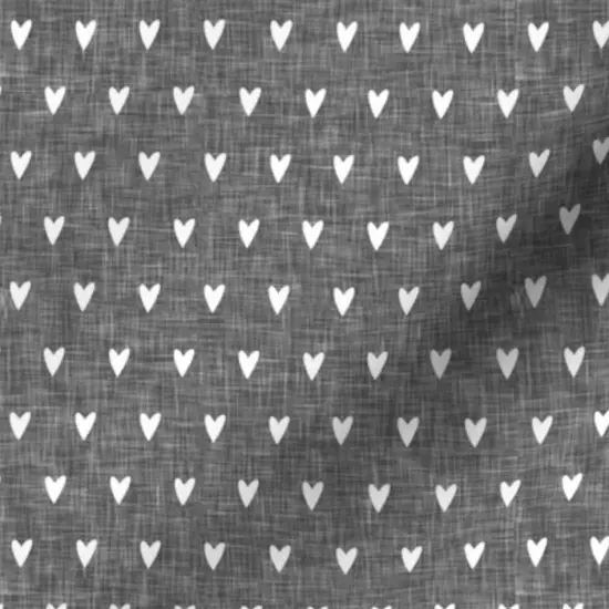 Various Fabrics by the Yard or Fat Quarter Hearts Gray Valentines Day Valentine Monochrome Cute Little Small Custom Printed Fabric by Spoonflower {7}