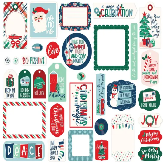 Echo Park Cardstock Ephemera-Frames & Tags, Happy Holidays {3}