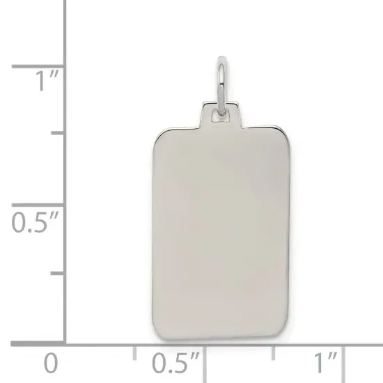Sterling Silver Disc Rectangle Charm 0.035" 12.3mm Jewerly 22mm x 12mm {4}