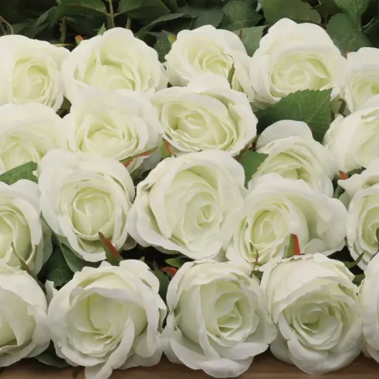 20" White Silk Rose Bud &ndash; Elegant Faux Flower for Home & Events {5}
