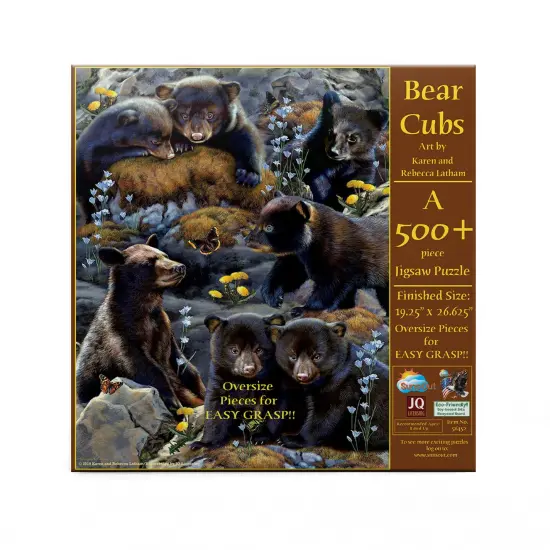 Sunsout Bear Cubs 500 pc Large Pieces Jigsaw Puzzle 56452 {4}