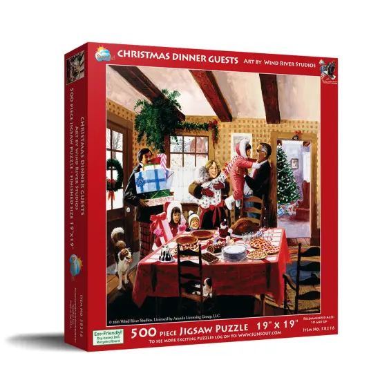 Sunsout Christmas Dinner Guests 500 pc Christmas Jigsaw Puzzle 38216 {3}