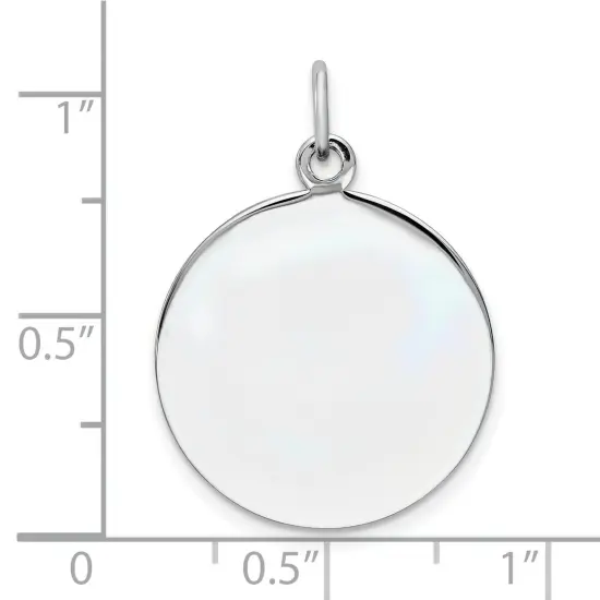 Sterling Silver Disc Round Charm 0.018" 19mm Jewerly 22mm x 20mm {2}
