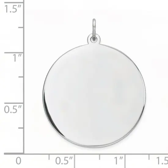 Sterling Silver Disc Round Charm 0.027" 25.2mm Jewerly 29mm x 26mm {4}