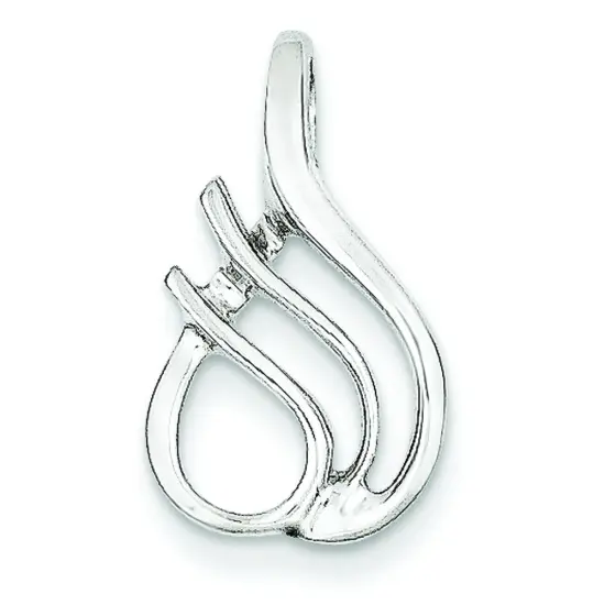 14K White Gold Fancy Omega Slide Pendant Jewelry 19.5mm x 11.8mm {1}