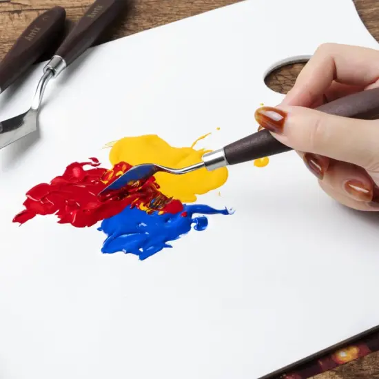 5 Pieces Painting Knives Stainless Steel Spatula Palette Knife Oil Painting Accessories Color Mixing Set for Oil, Canvas, Acrylic Painting Lightwish {6}