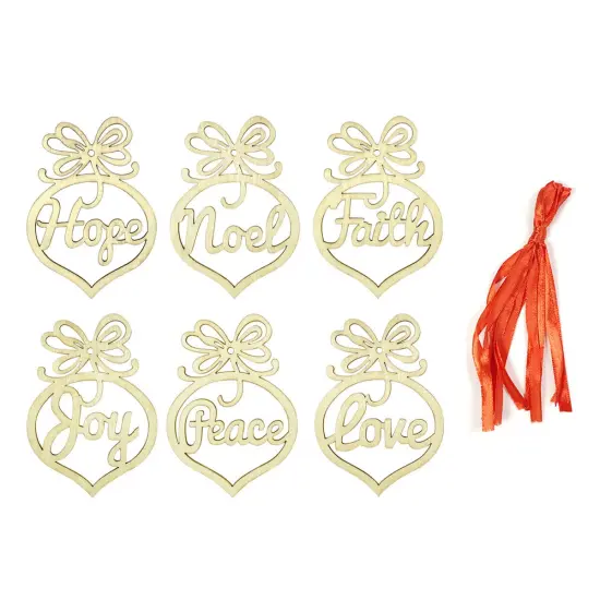 Wrapables Christmas Inspiration Wooden Ornament Hanging Tags (Set of 16) {2}