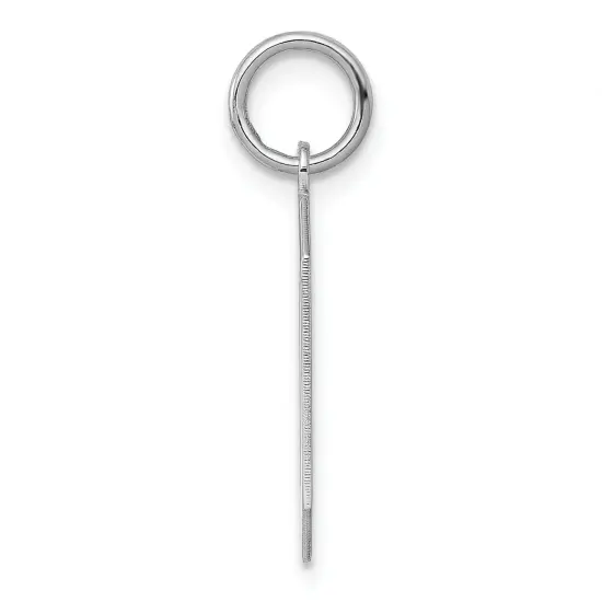 Sterling Silver Medium Polished Number 0 Charm Pendant Jewerly 21mm x 8mm {3}