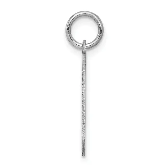 Sterling Silver Medium Satin Number 0 Charm Pendant Jewerly 22mm x 9mm {4}