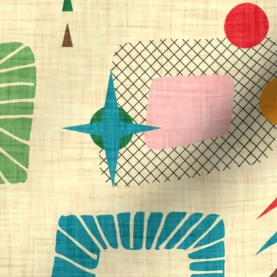Various Fabrics by the Yard or Fat Quarter Retro Mod Mid Century Modern 1950S Geometric Atomic Colorful Midcentury Custom Printed Fabric by Spoonflower {7}