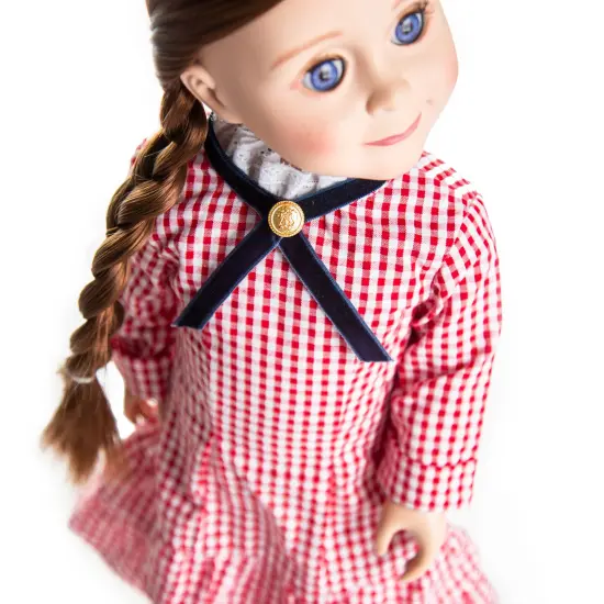 The Queen's Treasures 18 Inch Doll Clothes Laura Ingalls Red Check Dress {4}