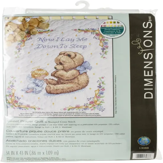 Dimensions Baby Hugs Quilt Stamped Cross Stitch Kit 34"X43"-Sweet Prayer {1}