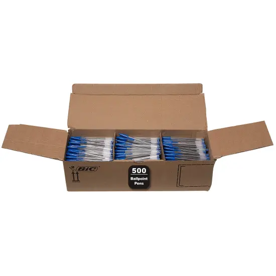 BIC Cristal Xtra Smooth Blue Ballpoint Pens, Medium Point (1.0mm), 500-Count Pack of Bulk Pens, World's No. 1 Ball Pen {2}