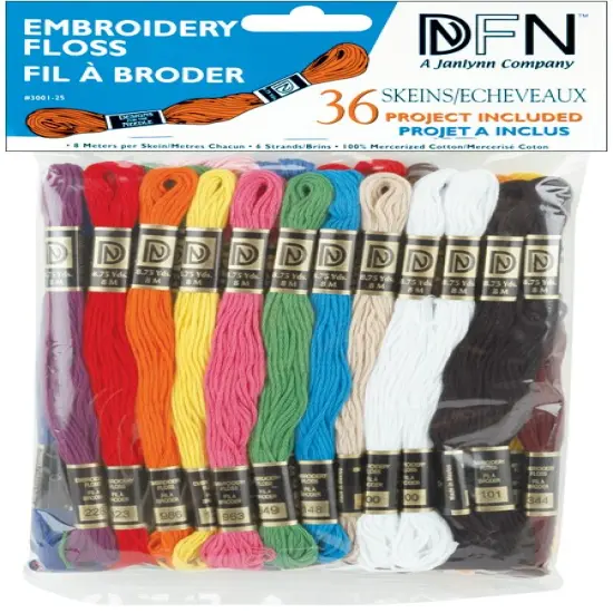 Janlynn Cotton Embroidery Floss Pack 8.7yd 36/Pkg-Primary Colors {1}