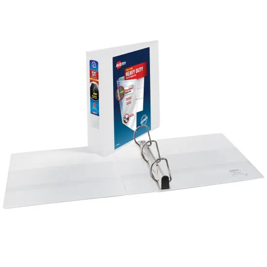 Avery Heavy-Duty View 3 Ring Binders, 2" One Touch Slant Rings, 4 White Binders (79790) {2}