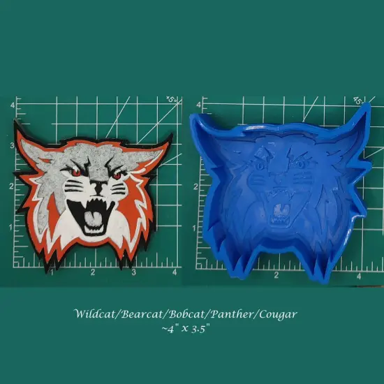 Bearcat, Wildcat, Panther, Bobcat, Cougar, School Mascot Silicone Freshie Mold {1}