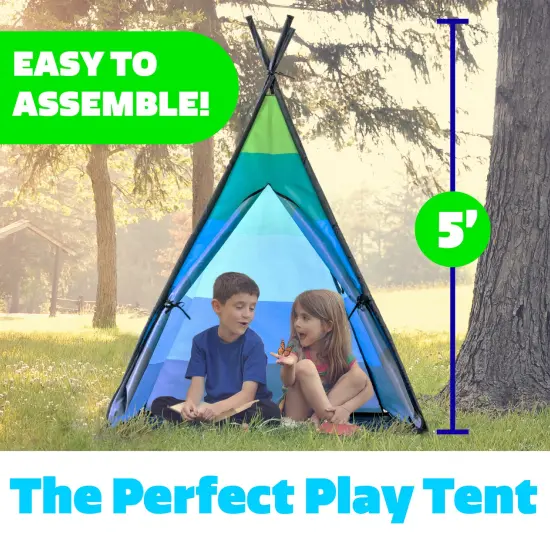 USA Toyz Happy Hut Teepee Tent for Kids - Blue {4}