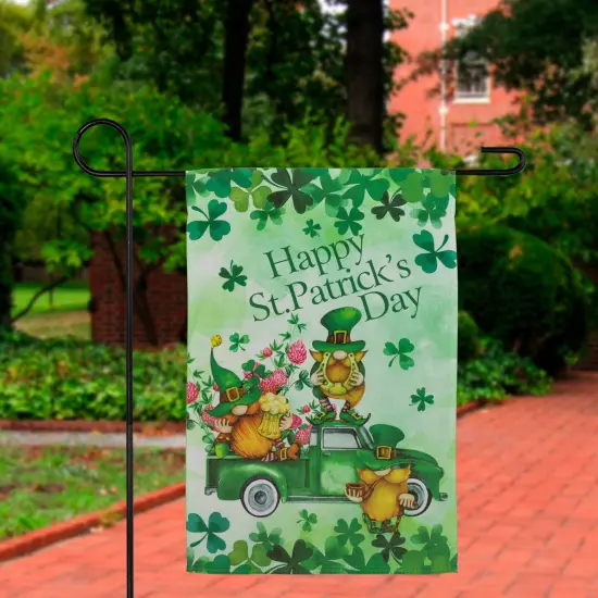 Northlight Joyful Leprechauns "Happy St. Patrick's Day" Outdoor Garden Flag 18" x 12.5" Green {4}