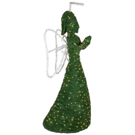 Northlight Lighted Commercial Topiary Angel Outdoor Christmas Decoration - 6.5' - Warm White LED Lights Green {4}