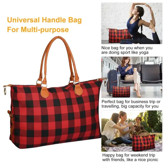 Women Duffle Bag Travel Luggage Bags Weekend Overnight Bag Tote Bags Shoulder Handle Bags Red {2}