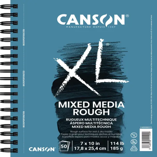 Canson XL Rough Mixed Media Paper Pad 7"X10"-50 Sheets {1}