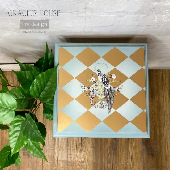 Redesign With Prima Decor Transfers - Gold Harlequin - total sheet size 24"x 35" , cut into 2 sheets 655350657741 {5}