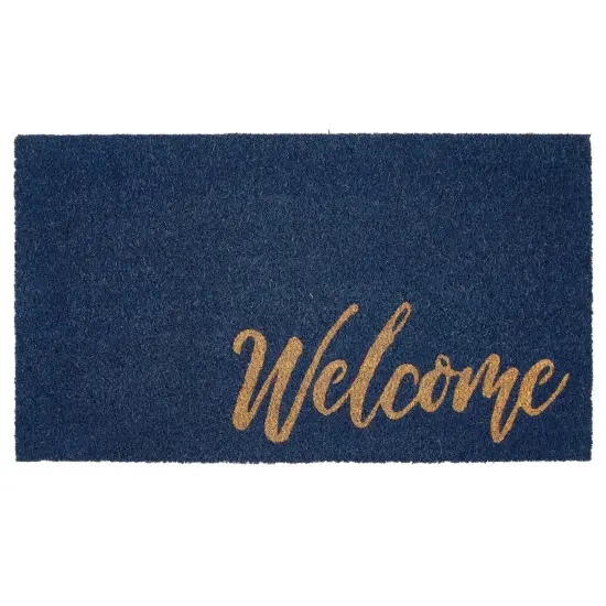 mDesign Entryway Doormat with Natural Fibers Decorative Script {4}