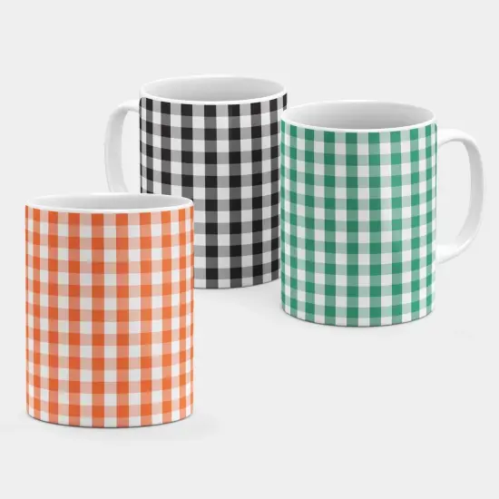 Black Gingham Mug {2}