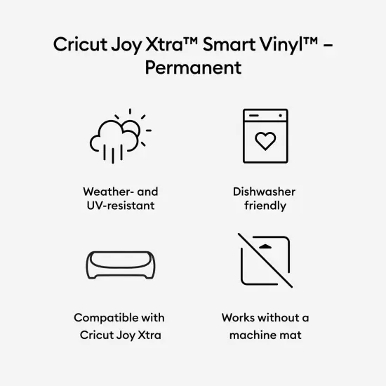 Cricut Joy Xtra Smart Vinyl - Permanent, Red, 9.5 in x 6 ft (1) {3}